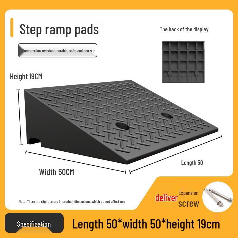 Rubber-Plastic Anti-Slip Speed Bump Curb Ramp Mat for Cars