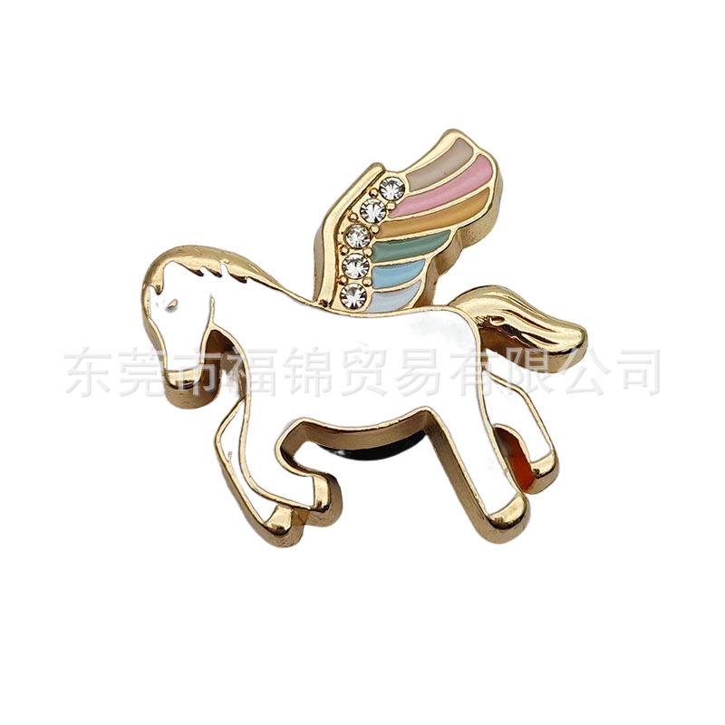 Rainbow Horse Metal Flower Shoe Charms for Crocs Accessories