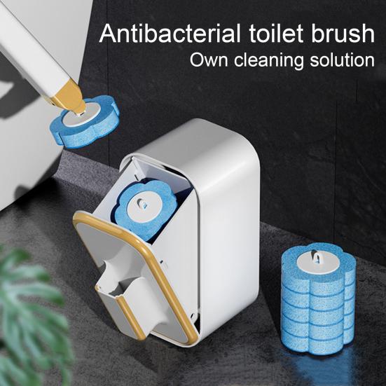 Одноразовый ершик для унитаза, чистящее средство с держателем и 6 сменными насадками для стены