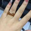 Coffee Color Rose Golden Ring Guitar String Stainless Steel Ring Inlaid Whiskey Barrel Wood Grain Ring for Men Engagement