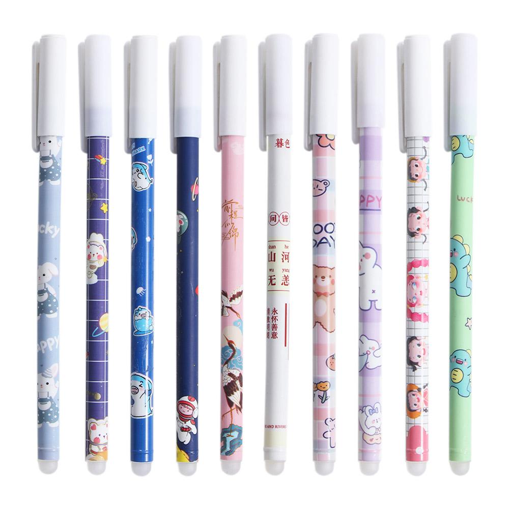 Washable Handle Press Pen Cartoons 0.5mm Erasable Pen Student Pen Neutral Erasable Pen Gel Pens