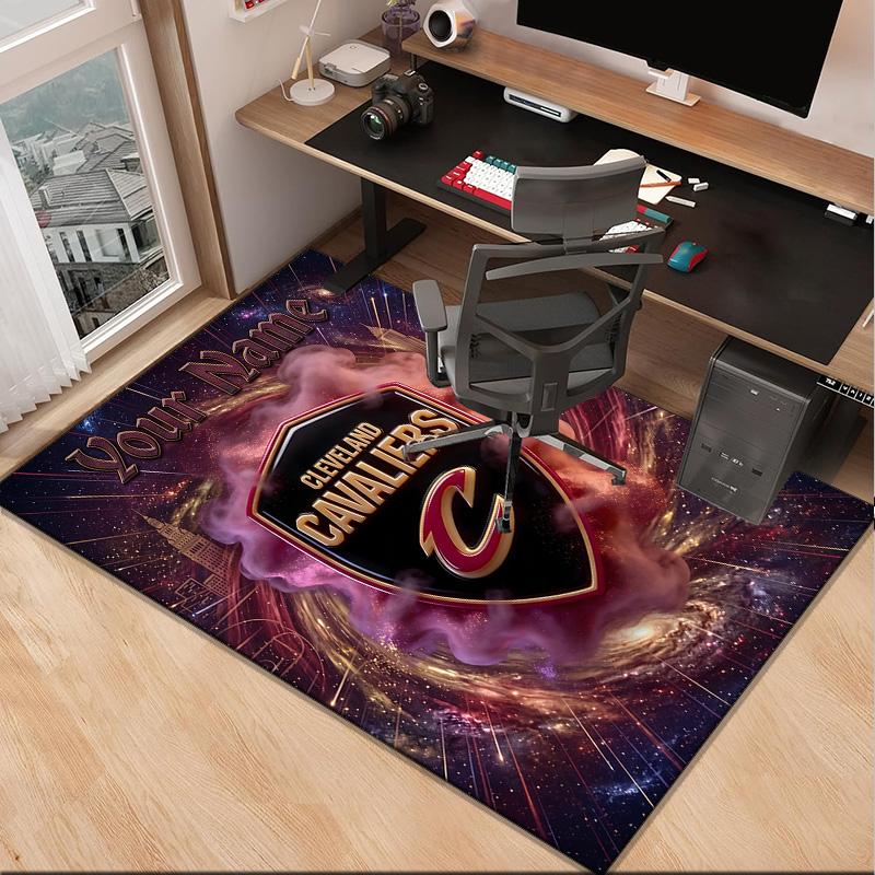 Custom NameCleveland Cavaliers Logo Carpet, Indoor Rug, Chair Rug, Living Rooms, Doormat Made From Polyester Home Decor Birthday Christmas Gifts