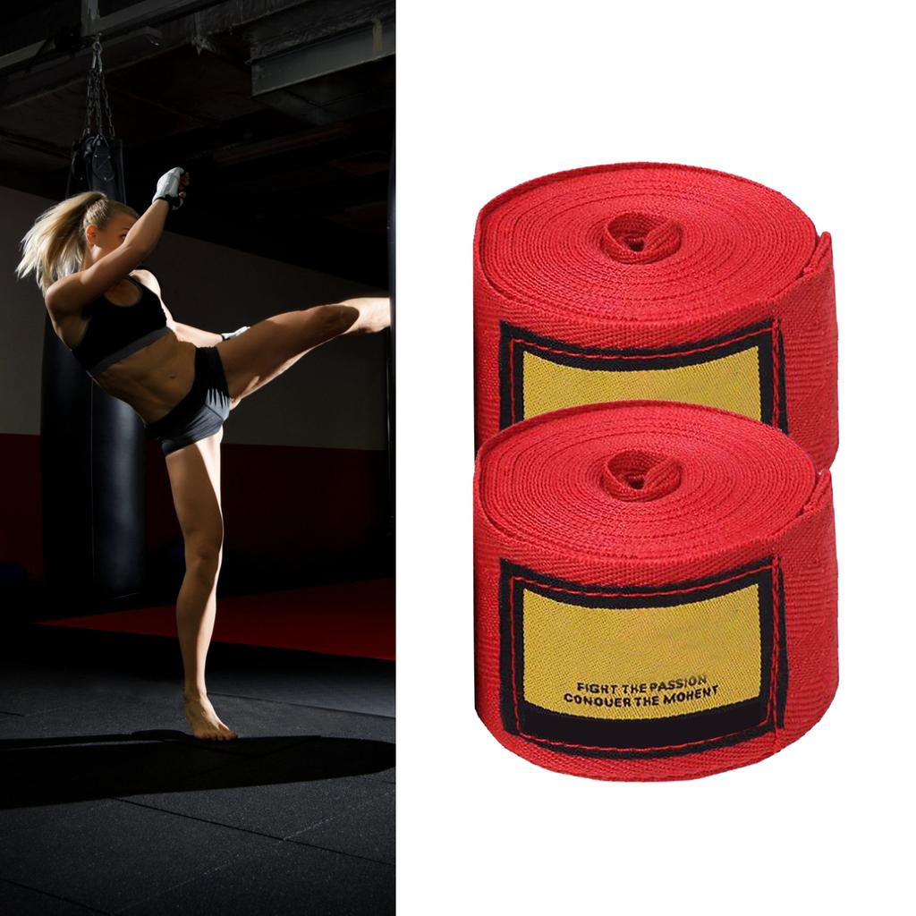 2 шт. боксерские бинты спортивные бинты для кикбоксинга тайский бокс боевые бинты перчатки протектор красный
