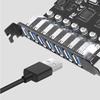 7-Port USB 3.0 PCIe Expansion Card 5Gbps PCIe USB 3.0 Hub Controller Adapter External Controller for Windows 11/10/8/7/XP/Linux