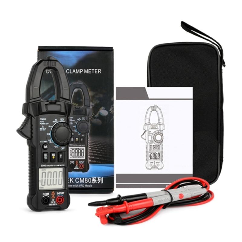 Handheld Clamp Meter T-RMS 6000 Counts Multimeter Voltage Tester Auto-ranging Measures Current Voltage Diodes Duty Cycle