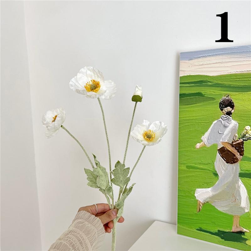 1 букет 4 головки искусственных цветов искусственный шелк кукуруза мак цветок свадебный букет цветов украшение для дома сад вечеринка