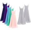 Kids Flower Girl Wedding Bridesmaid Shoulder Straps Chiffon Dress Junior Prom Pageant Party Ball Gown