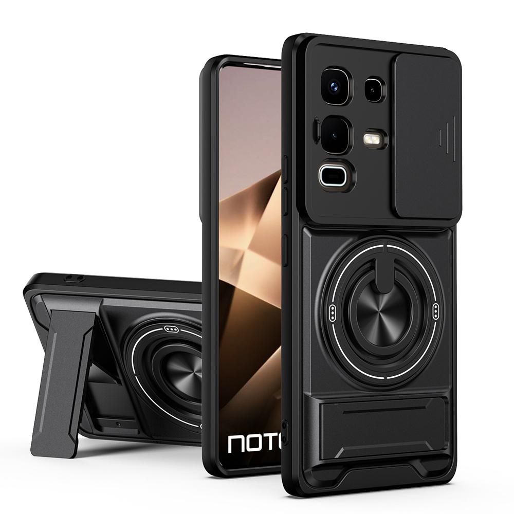 KEYSION Магнитный чехол для телефона Infinix Note 50 4G 50 Pro+ 50S 50X 5G Защита камеры со сдвижной крышкой Вертикальная подставка Ударопрочный чехол
