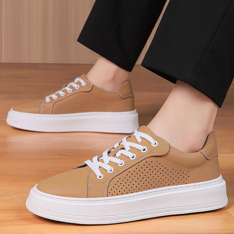 Fashion Versatile Trainers Tenis Masculino Genuine Leather Men's Summer Shoes Breathable Sneakers New Arrival Male Skateboard Footwear