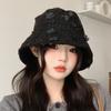 Little Fragrant Style Cute Flower Fisherman Hat for Women In Autumn and Winter Windproof Face Small Pot Hat Korean Versatile Sweet Bucket Hat