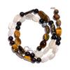 Natural Tiger Eye Moonstone Garnet Gemstone Smooth Beads Necklace 17" UB-4569 UB-4569