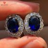Simple And Classic Brilliant Oval Zircon Stud Earrings For Women Engagement Wedding Jewelry Elegant Female Earrings