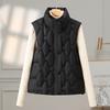 Large Pocket Down Cotton Vest Women's Short Autumn and Winter Stand-up Collar Loose Leisure Sports Warm Vest