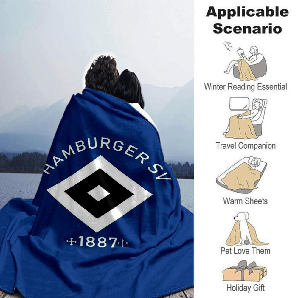 Hamburger Sv Logo Print Flannel Blanket High Quality Warm Comfortable Cover for All Seasons Perfect for Gifts Home Decor