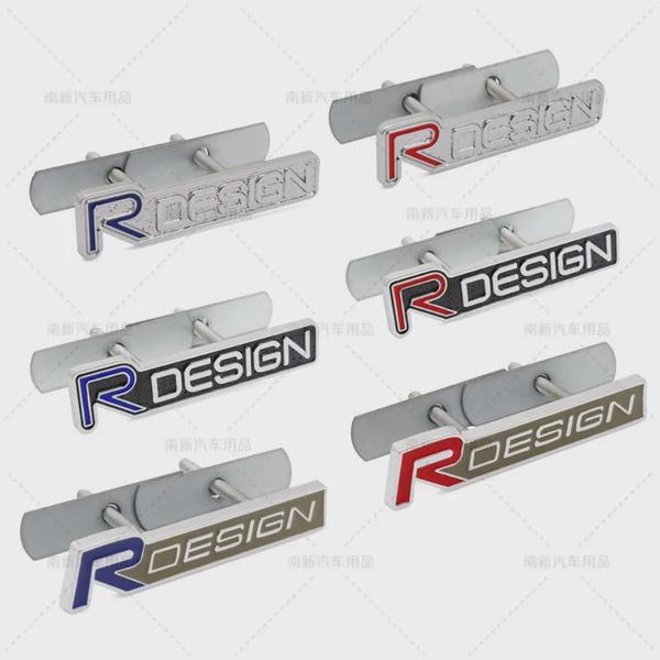 3D Metal Rdesign R Design Front Grill Car Badge Sticker Emblem Decal Decoration For XC40 XC60 XC90 V90 S90 S60 V60 V40 C70