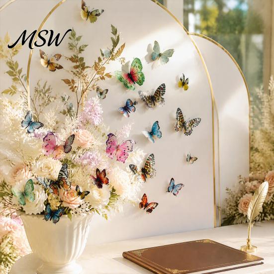 Realistic Butterfly Wall Decals 36Pcs 3D Stickers, PVC Decals, Removable Crafts for Events Art Decor Home Bedroom Living Room Wedding Party