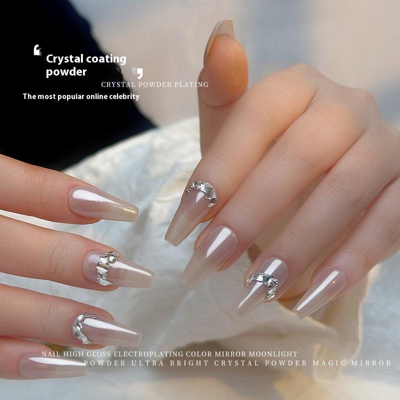 Аврора Жемчужный Хром Пудра Глиттер для Ногтей Белый Черный Лунный Свет Зеркальный Русалка Свадебный Фея Маникюр Декор Аврора Жемчужный Хром