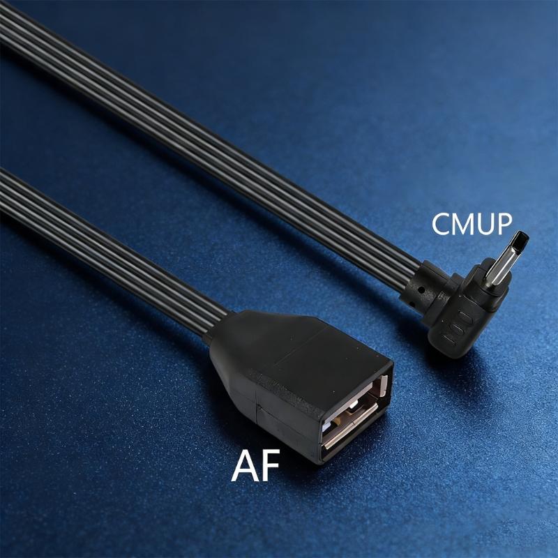 Плоский силиконовый OTG кабель-адаптер Type C на USB 2.0 для подключения флешек, кардридеров, мышей, клавиатур