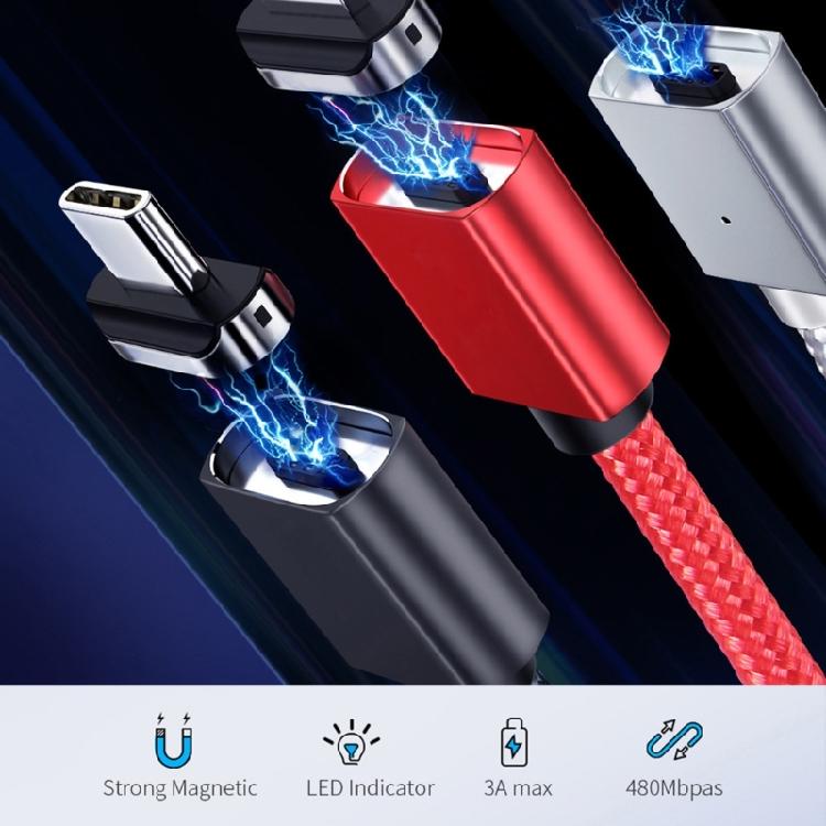 Магнитный кабель для зарядки USB A на Type C, 1 м/2 м, с функцией быстрого подключения и стабильной передачи данных