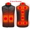 Men USB Infrared 17 Heating Areas Vest Jacket Men Winter Electric Heated Vest Waistcoat For Sports Hiking