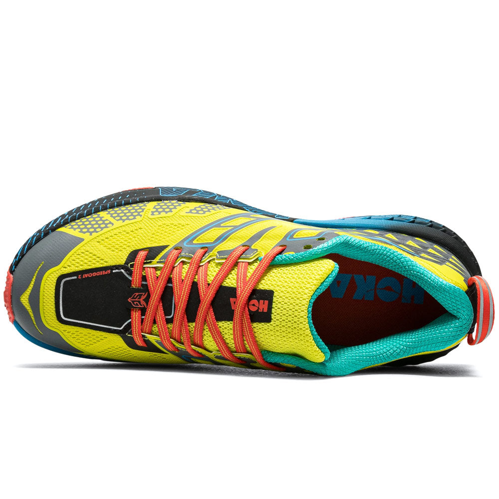 Кроссовки HOKA Speedgoat 2 Low Citrus Blue Unisex, желтые, Hoka-Citrus, Hoka-Blue 1162710-HSH