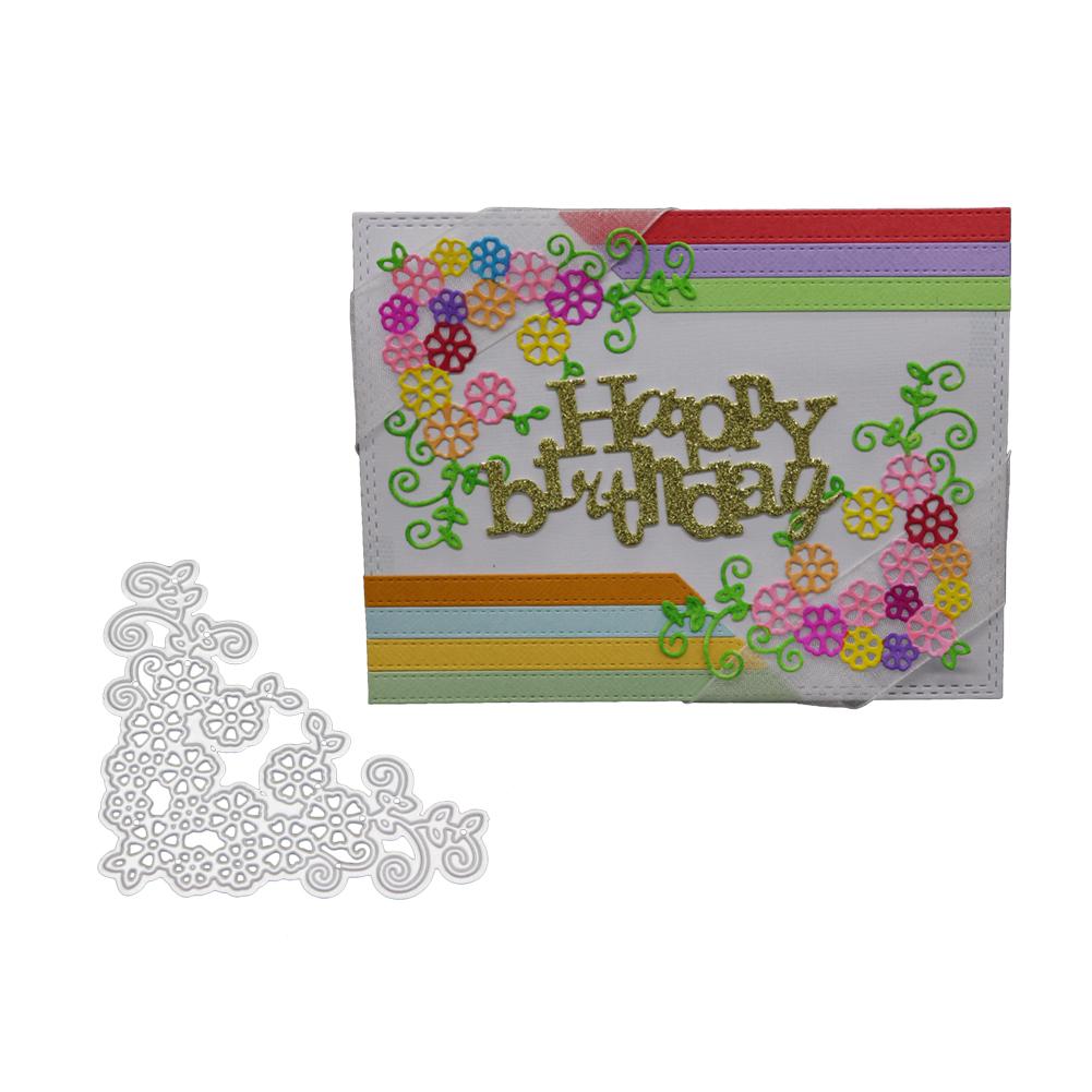 Треугольная рамка Цветочные листья Металлический серебристый трафарет Тиснение Вырубные штампы для скрапбукинга Бумага Альбом Изготовление открыток