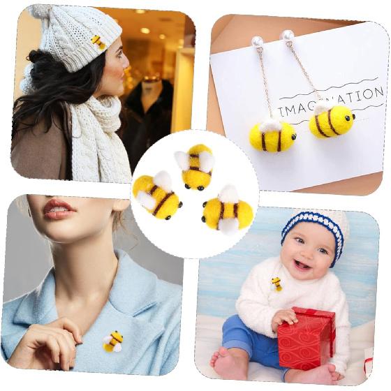 COHEALI Войлочные пчелы для рукоделия: 10 шт. Плюшевые шмели из шерстяного войлока для рукоделия, сделай сам, подарок на вечеринку в честь гендерной принадлежности ребенка, тематическое украшение для вечеринки