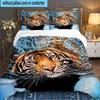 White Tiger Family 3PCS Bedding set,Ideal for 1pc Duvet Cover And 2pcs Pillowcases Perfect for Fan gift,Ideal for Bedroom, Dormitory