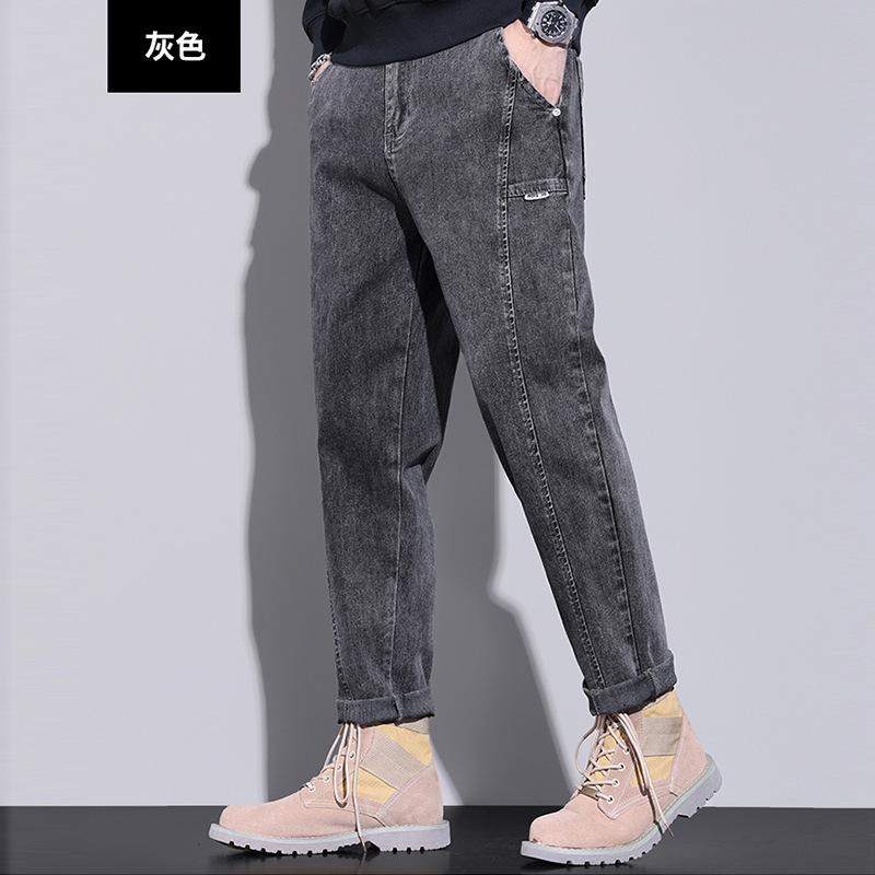 Осень и зима Новые мужские джинсы свободные брюки-харен модные универсальные конические повседневные прямые брюки