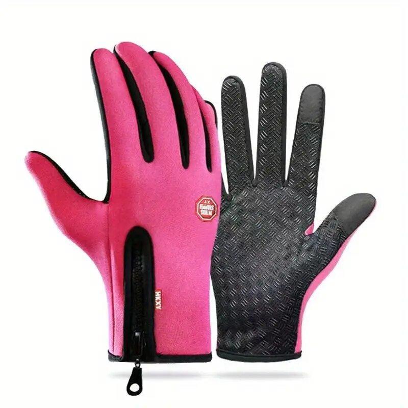 Lightweight Thermal Winter Gloves Touchscreen Compatible Non-Slip Cycling Driving Running Waterproof Gloves for Cold Weather