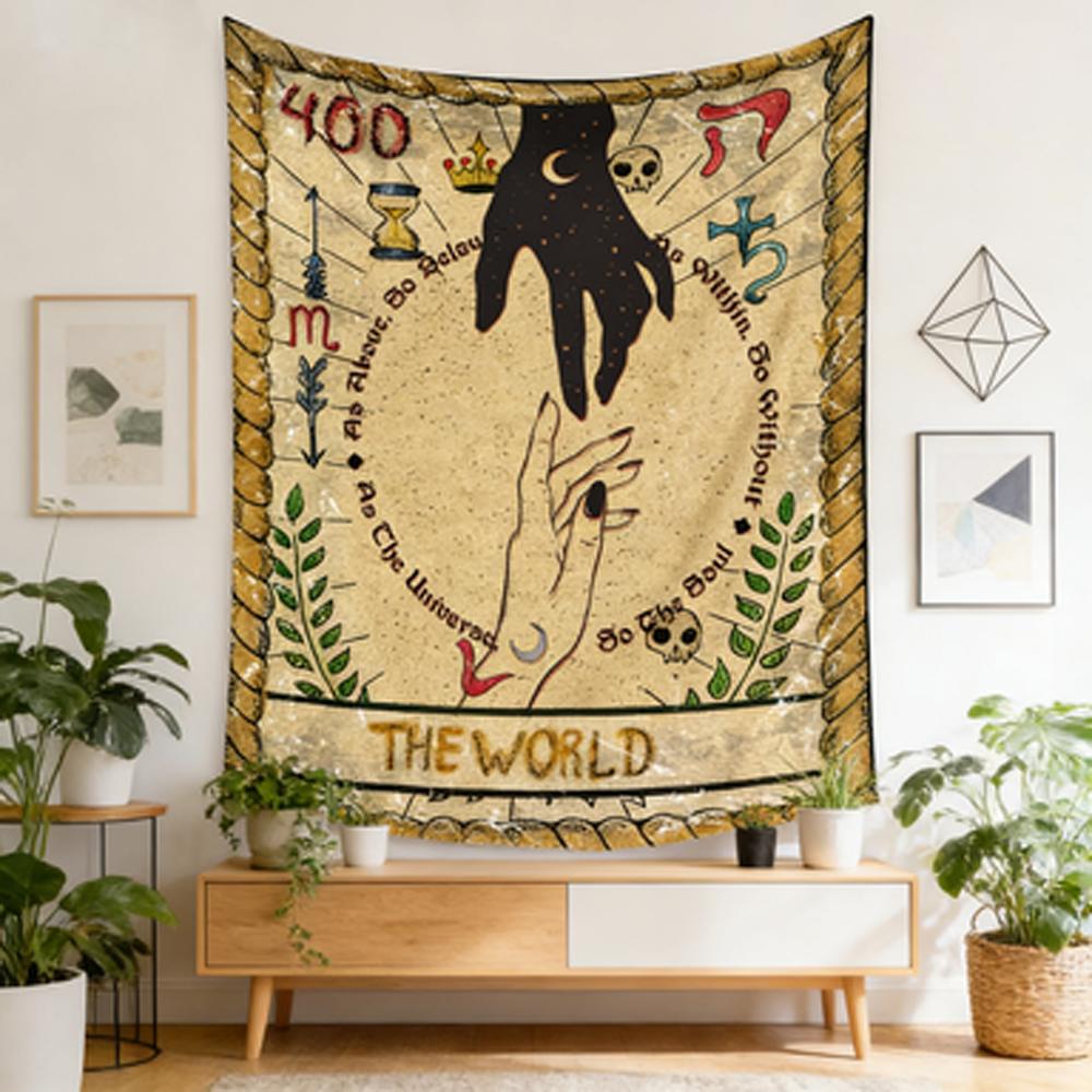 Colorful Astrology Tapestry with Sun Stars and Moon Wall Hanging Decor for Bedroom and Living Room Headboard Wall Decoration