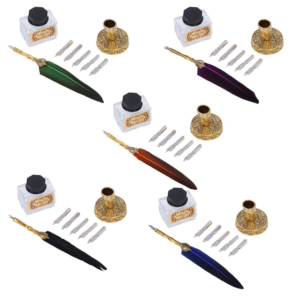  Ручка Изысканная винтажная элегантная нержавеющая сталь плавно пишущая износостойкая ручка-гусиное перо