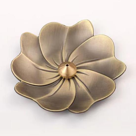 Палочки для курильницы, держатель для благовоний, латунная форма лотоса, съемный пеплоуловитель, гладкий термостойкий материал для украшения дома