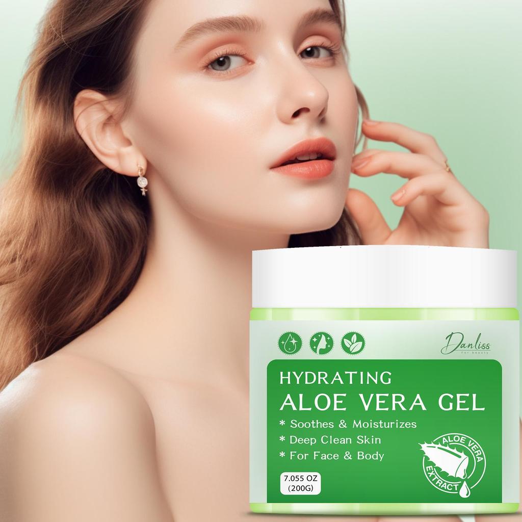 Aloe Vera Gel-Soothes and Hydrates Skin, Non Greasy, Absorbs Quickly Into Your Skin -Suitable for Dry and Rough Skin,200g