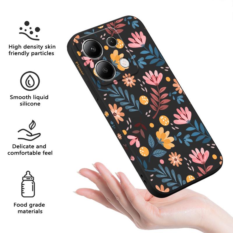 Изящный чехол с цветами для Xiaomi Redmi Note 14 13 12 12S 11 11S 10 10S 9 9S Pro Plus 4G 5G, чехол из жидкого силикона