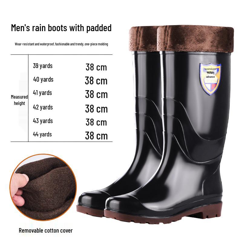 Мужские зимние полусапоги из хлопка с флисовой подкладкой и круглым носком для использования на кухне