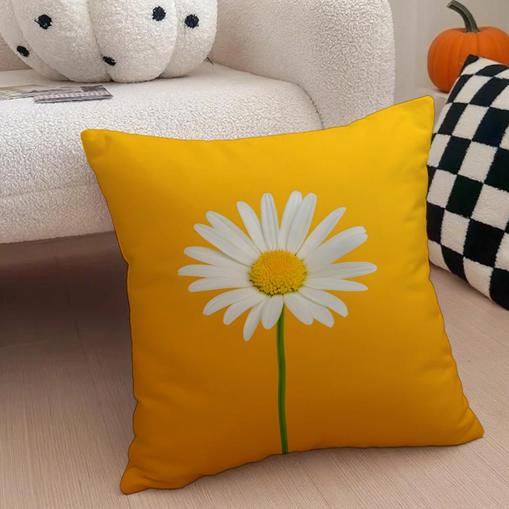Still life with colorful flowers Cushion Cover Throw Pillow Cover Hidden Button Durable Polyester Chair Cushion