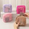Small Capacity Lipstick Key Storage Pouch Mesh Zipper Coin Purse Portable Cosmetic Bag