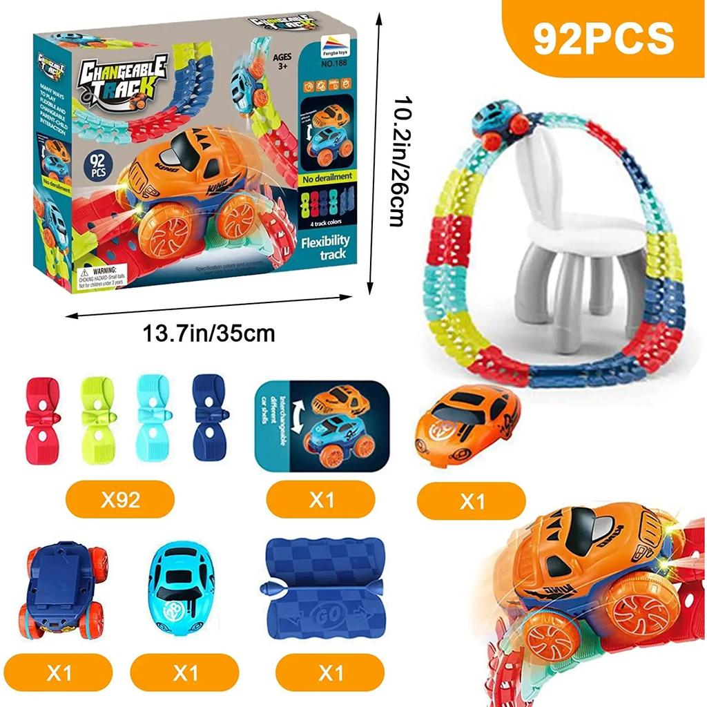 Новый набор для гоночных трасс Zero Gravity Car, гоночные трассы для детей со светодиодной подсветкой, гибкие волшебные гоночные трассы, игрушки, подарки