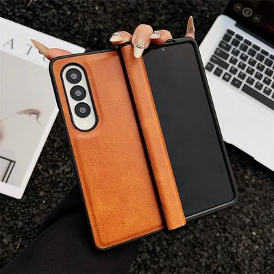 Для Samsung Galaxy Z Fold 7 6 5 4 3 5G Чехол Складной Шарнир Бизнес PU Кожа Противоударный Чехол Для Galaxy ZFold6 ZFold7 Fold5