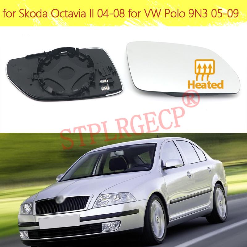 Auto Car Left Right Hand Side Door Wing Reaview Mirror Glass Heated Replacement for Skoda Octavia II 04-08 for VW Polo 9N3 05-09