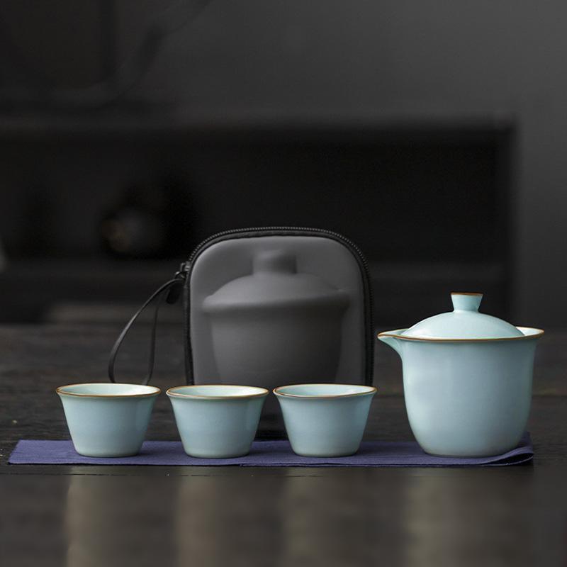 Портативный чайный набор Ru Kiln Kuaike Cup для путешествий, для улицы, с подарками