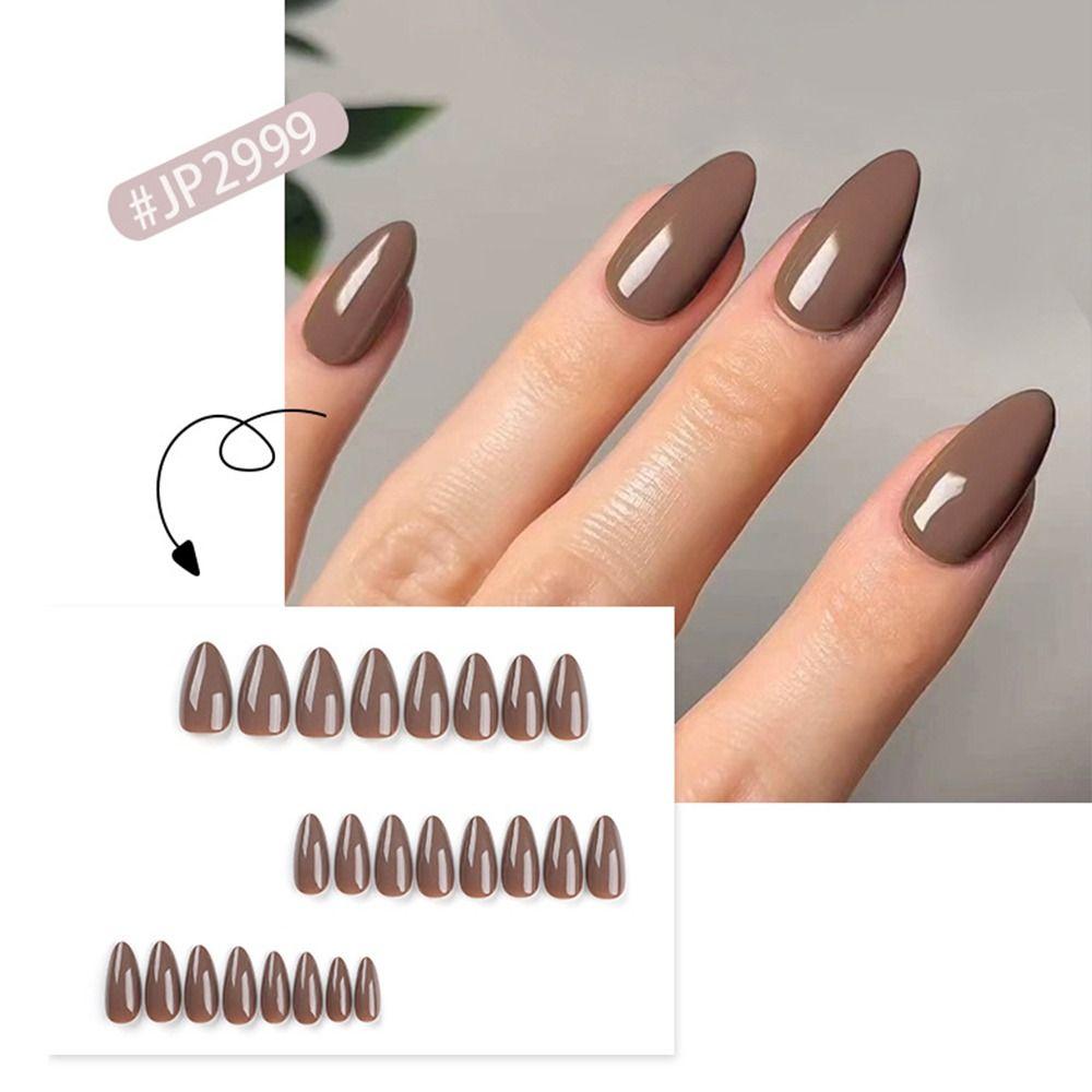 Французские накладные ногти, длинные миндалевидные кончики ногтей, маникюр, накладные ногти своими руками