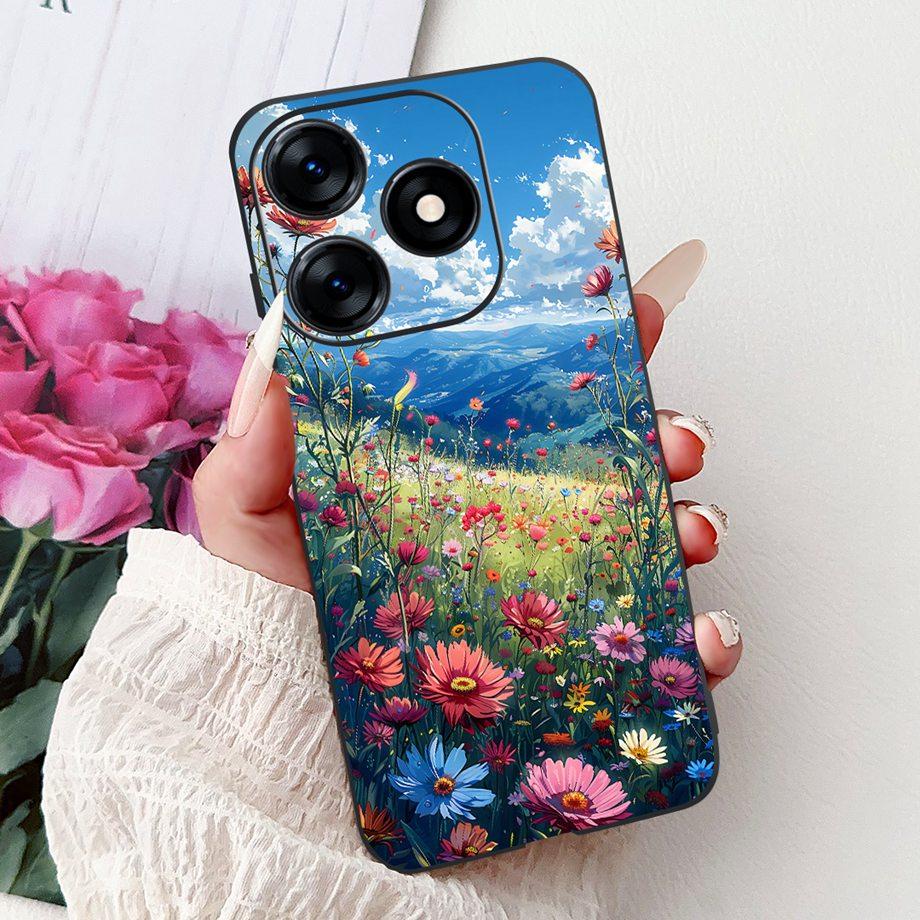 Роскошный Матовый Силиконовый Мягкий Чехол Для Tecno Spark 10c 10 Pro Spark10 4G 5G KI5k KI5q KI7 KI8 Capa Цветок Любящее Сердце Бантик Etui