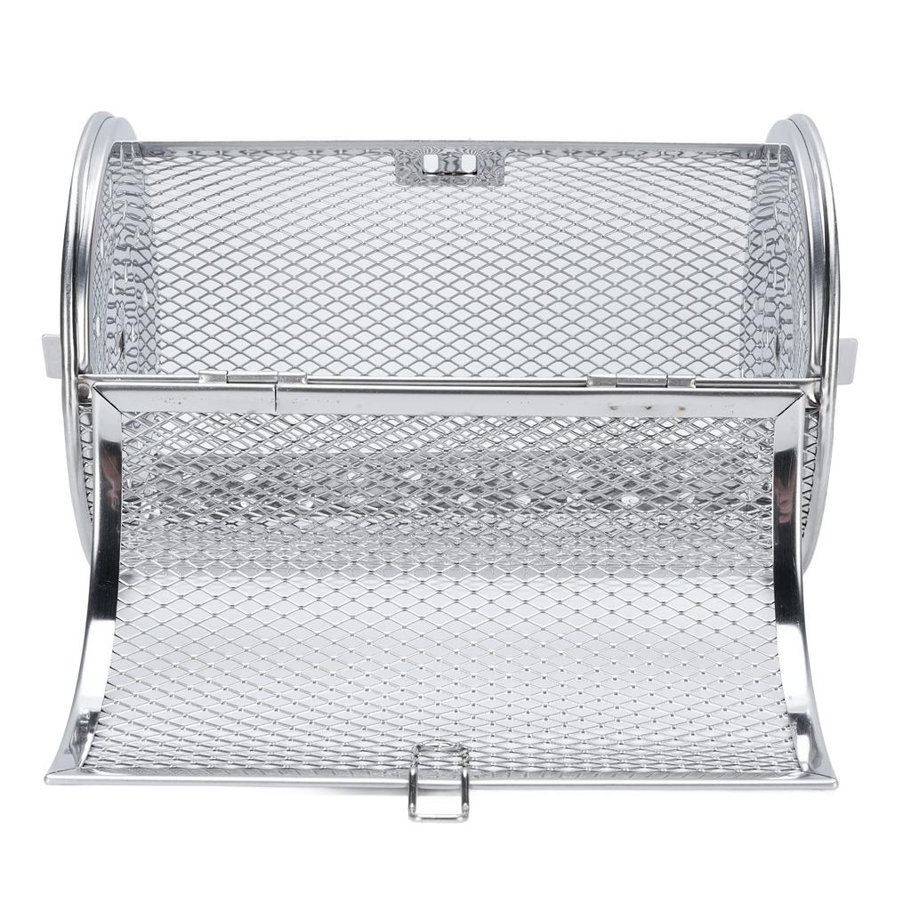 Rolling Grill Cage Dishwasher Safe Stainless Steel Rotating Grill Basket for Peanuts Coffee Beans
