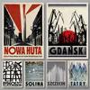 Винтажные плакаты городов Польши Бебжа Солина Закопане Печать на холсте Принты Настенное искусство Картина для гостиной Домашний декор Подарок