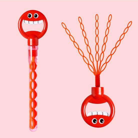 32-Hole Smile Face Bubble Wand Fun Outdoor Toy with Concentrate Packs Bubble Blowing Toy Romantic Bubbles Gift for Bubble Lovers
