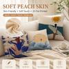 Nordic Summer Woman Art Pillow Case 2D Flat Printed Peach Skin Cushion Cover Ocean Waves Decorative Throw Pillowcase For Sofa