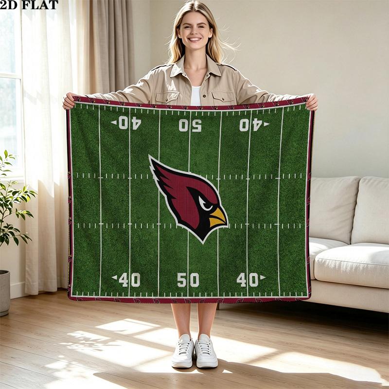 Arizona Cardinals Print Flannel Blanket High Quality Warm Comfortable Cover for All Seasons Perfect for Gifts Home Decor