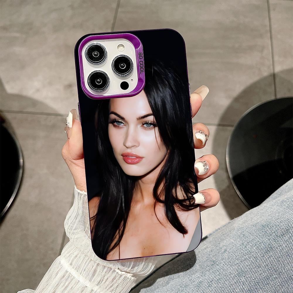 Чехол для мобильного телефона Меган Фокс для iPhone 17 16 15 14 13 12 11 X XR XS 8 7 Air Pro Max Plus Фиолетовый Полупрозрачный Разноцветный Чехол
